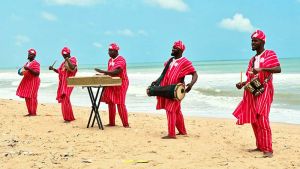 This utterly compelling two-channel video installation visually and aurally reflects the fractured history of the African diaspora