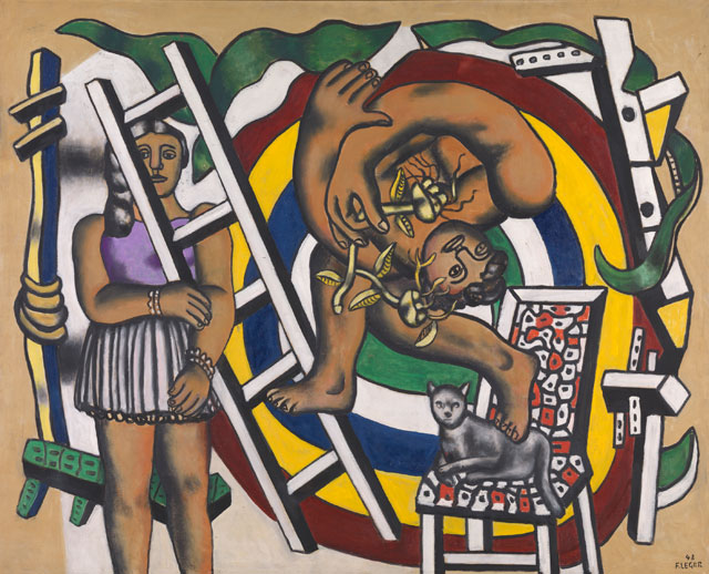 Fernand Léger. The Acrobat and his Partner, 1948. Oil on canvas, support: 130.2 x 162.6 cm frame: 140.2 x 172.7 x 7.5 cm. Tate. © ADAGP, Paris and DACS, London 2018.