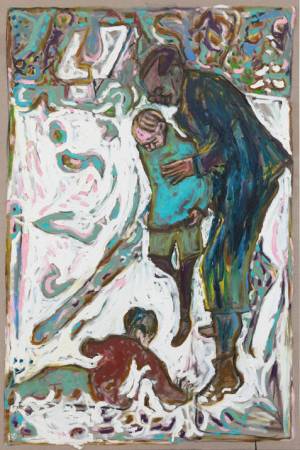 Billy Childish. <em>Carwitz im Winter III</em>, 2010. Oil and charcoal on linen, 183 x 122 cm (approx 6 x 4 ft).