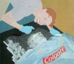 <i>Only one of them uses Colgate</i><i></i> 2004. Oil on canvas 32 x 
        36 inches. Bourne Fine Art