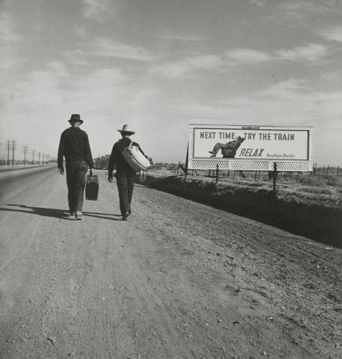 Dorothea Lange. On the Road to Los Angeles, California. 1937. Gelatin silver print, 8 1/16 x 7 3/4 in (20.4 x 19.7 cm), The Museum of Modern Art, New York. Gift of the Farm Security Administration. Digital image © The Museum of Modern Art/Licensed by SCALA / Art Resource, NY