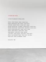 Richard Long. A Four Day Walk, 1980. Vinyl text on wall, in situ dimensions variable.