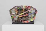 Tetsumi Kudo, Portrait of Artist in the Crisis, 1978. Cage, woollen yarn, temperature gauge, knitting needles, wood, 30 x 45.5 x 22 cm (11 3/4 x 17 7/8 x 8 5/8 in). Photo: Timothy Doyon.