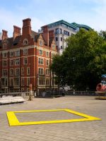 Rong Bao, Yellow Path. Installation view, Mary Mary, Artist’s Garden, Temple Place, London. Image courtesy theCOLAB The Artist's Garden. Photo © Nick Turpin.