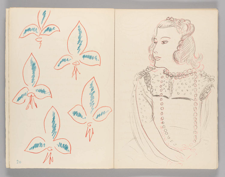 En la chambre de ma Pensée…, from Poèmes de Charles d’Orléans, by Charles d’Orléans, 1950, published by Tériade, Paris, colour lithograph on Arches paper, 41.4 x 27.8 cm. (Matisse: The Books by Louise Rogers Lalaurie, pp144-5). Photo: Harvard Art Museums/Fogg Museum. Gift of Mrs Howard J. Sachs in memory of Howard J. Sachs. Photo © President and Fellows of Harvard College. Artwork © Succession H. Matisse/DACS 2020.