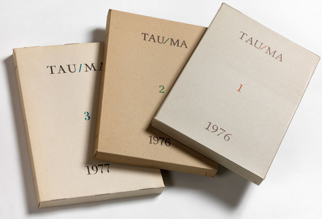 Tau⁄Ma, conceived by Mario Diacono and Claudio Parmiggiani, was published in seven issues from 1975 and 1981, with the support of Achille Maramotti, who became its publisher. © Collezione Maramotti.