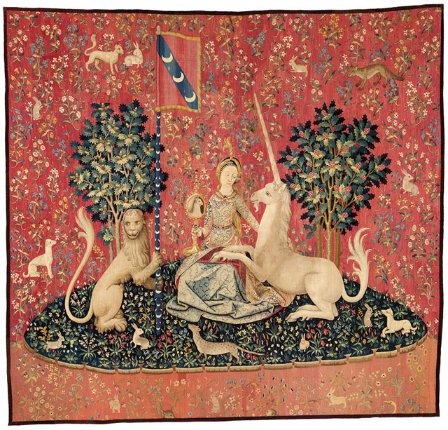 The Lady and the Unicorn: sight. Tapestry, circa 1500. © RMN-Grand Palais (musée de Cluny - musée national du Moyen Âge) / M. Urtado