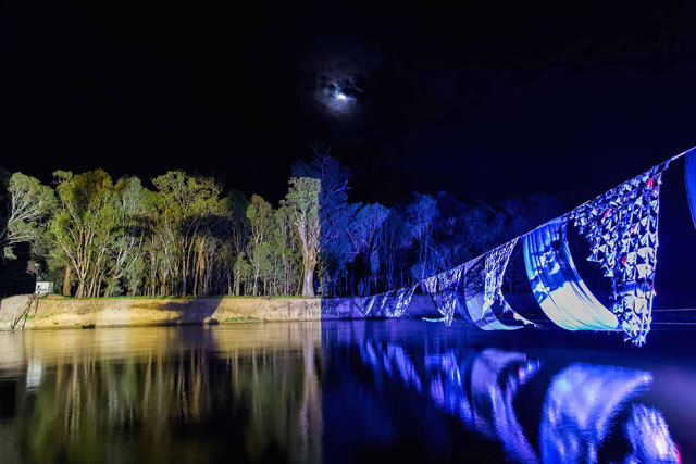 OCG Mary, the Moon and the River Hang – Image James Farley -  On Common Ground – Haunting by Vic McEwan with George Main and Vanishing Point: Swan Hoppers Legacy by Julie Montgarrett with Clytie Smith and Vic McEwan. 2015