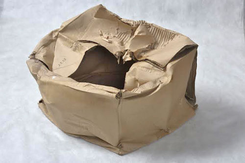 Andrei Krasulin, Box, 2010. Corrugated cardboard, 35 x 48 x 40 cm.