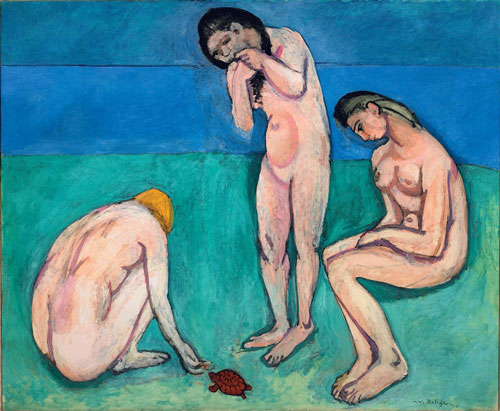 Henri Matisse. Bathers with a Turtle, 1907–08. Oil on canvas, 179.1 x 220.3 cm (70 1/2 x 87 3/4 inches). Saint Louis Art Museum, gift of Mr and Mrs Joseph Pulitzer Jr., 24:1964. © 2010 Succession H. Matisse/Artists Rights Society (ARS), New York.