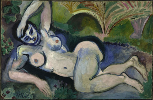 Henri Matisse. Blue Nude (Memory of Biskra), 1907. Oil on canvas, 92.1 x 140.4 cm (36 1/4 x 55 1/4 inches). The Baltimore Museum of Art, The Cone Collection. © 2010 Succession H. Matisse/Artists Rights Society (ARS), New York.