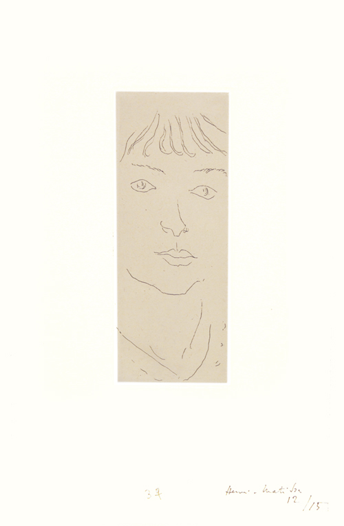 Henri Matisse. Fanny de Face, 1914. Etching on chine applique, 6 1/4 x 2 3/8 in. © DACS.