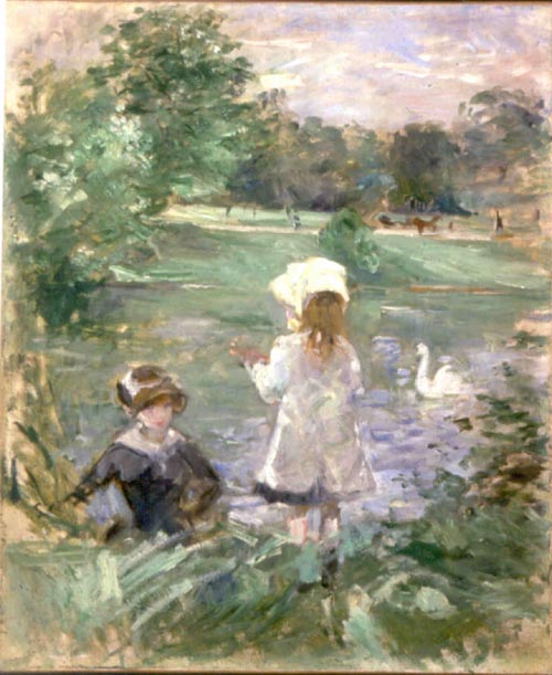 Berthe Morisot, Au Bord du Lac (On the Lakeside), 1883. Oil on cnavas, 1883. Oil on canvas, 24 x 19 5/8  in. Musée Marmottan Monet. Gift of Annie Rouart.