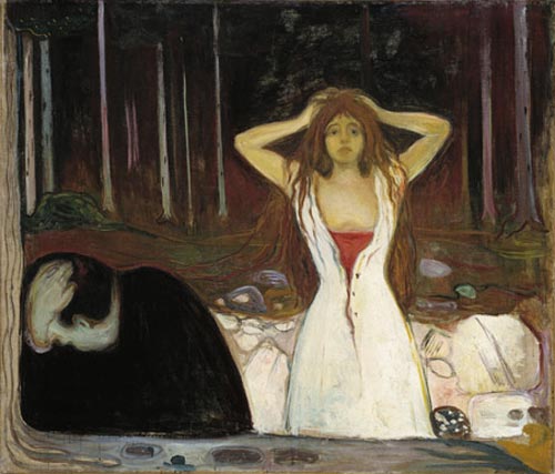 Edvard Munch. <em>Ashes</em>, 1894. Oil on canvas, 47 7/16 x 55 1/2 in (120.5 x 141 cm). The National Museum of Art, Architecture, and Design/National Gallery, Oslo (c) 2006 The Munch Museum/The Munch-Ellingsen Group/Artists Rights Society (ARS), New York.