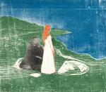 Edvard Munch. Two Women on the Shore, 1898. Woodcut. Courtesy the Gundersen Collection, Oslo. © Munch Museum, Oslo.