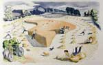 John Nash, Harvesting, 1946. Lithograph poster. Courtesy of Private Collection.