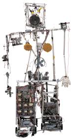 Nam June Paik. Robot K-456, 1964. Aluminium, wire, wood, electrical parts, foam and radio-control devices, 183 x 103 x 72 cm. Friedrich Christian Flick Collection in Hamburger Bahnhof, Berlin.
