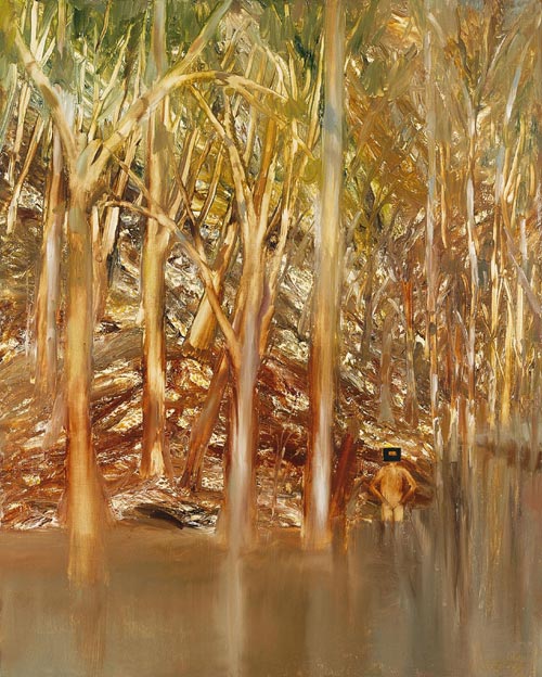 Sidney Nolan. <em>Riverbend II, </em>1965–1966. Oil on canvas (one of nine panels), each panel 152.5 x 121.9 cm. The News Corporation Collection, New York. © The Trustees of the Sidney Nolan Trust