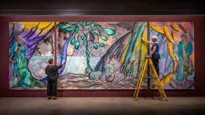 Weavers translated a triptych watercolour painting by Ofili into a tapestry, and this exhibition gives visitors the chance to see this amazing work and learn about the fascinating backstory of its conception and making