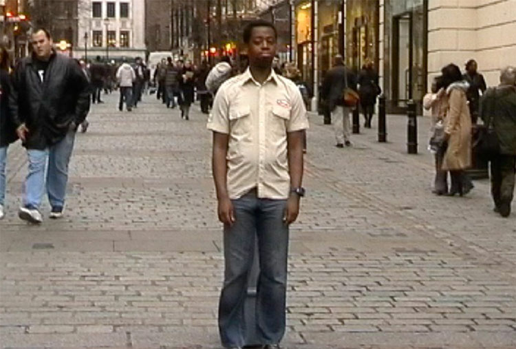 Harold Offeh. 4 Ways to Feel Amazing, 2002. Video, 3 min.