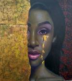Oluwole Omofemi. Ariyike Golden Tears, 2019. Oil and acrylic on canvas, 140 x 120 cm. Courtesy of Signature African Art.