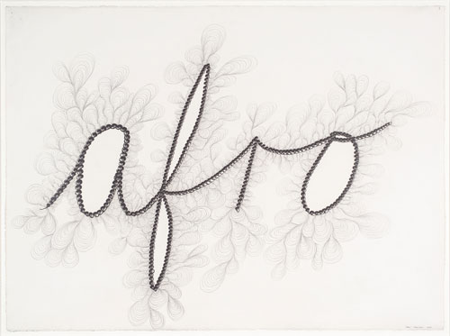 Chris Ofili. Afro, 2000. Pencil on paper, 56 x 76 cm. Photo: Tate.
