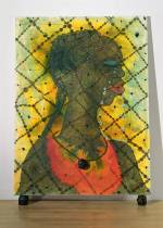 Chris Ofili. No Woman, No Cry, 1998. Acrylic, oil, polyester resin, pencil, paper collage, glitter, map pins and elephant dung on linen, 243.8 x 182.8 cm
Photo: Tate.