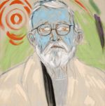 RB Kitaj, RA (1932-2007), Radiant Turquoise Self-Portrait, 2006. Oil on canvas, 61 x 61 cm. The Ingram Collection © RB Kitaj Estate.