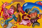 Peter Saul. Driving into the art World, 2024. Acrylic on canvas, 152.5 x 228.5 cm. © Peter Saul. Courtesy Michael Werner Gallery.