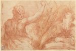 Parmigianino. Studies of Saints John the Baptist and Jerome, a Crucifix and Various Heads (recto), about 1525–7. Red chalk on paper, 13.5 × 22.1 cm. The J. Paul Getty Museum, Los Angeles. Image courtesy of the Getty's Open Content Program.