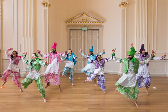 Martin Parr. Bhangra dancers, Assembly Rooms, Edinburgh, Scotland, 2017. Commissioned by BBC One. © Martin Parr / Magnum Photos / Rocket Gallery.