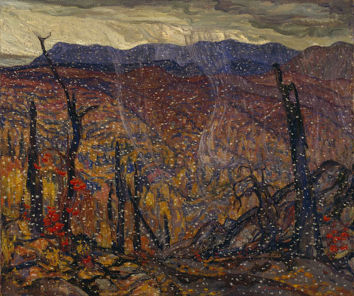AY Jackson. <em>First Snow, Algoma,</em> c1919-20. Oil on canvas, 107.1 x 127.7 cm. McMichael Canadian Art Collection. In memory of Gertrude Wells Hilborn