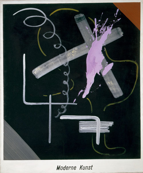 Sigmar Polke. Modern Art (Moderne Kunst), 1968. Acrylic and lacquer on canvas, 59 1/16 x 49 3/16 in (150 x 125 cm). Froehlich Collection, Stuttgart. © 2014 Estate of Sigmar Polke/ Artists Rights Society (ARS), New York / VG Bild-Kunst, Bonn.