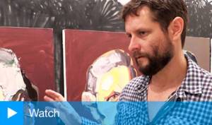 Ben Quilty, winner of the Prudential Eye Award, 2014 at the Saatchi Gallery, 4 July 2014.