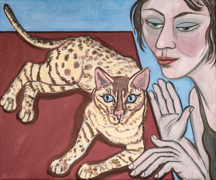 Eileen Cooper, Belong to Cats II. Oil on canvas, 51 x 61 cm. © Eileen Cooper RA. Photo: Malcolm Southward.