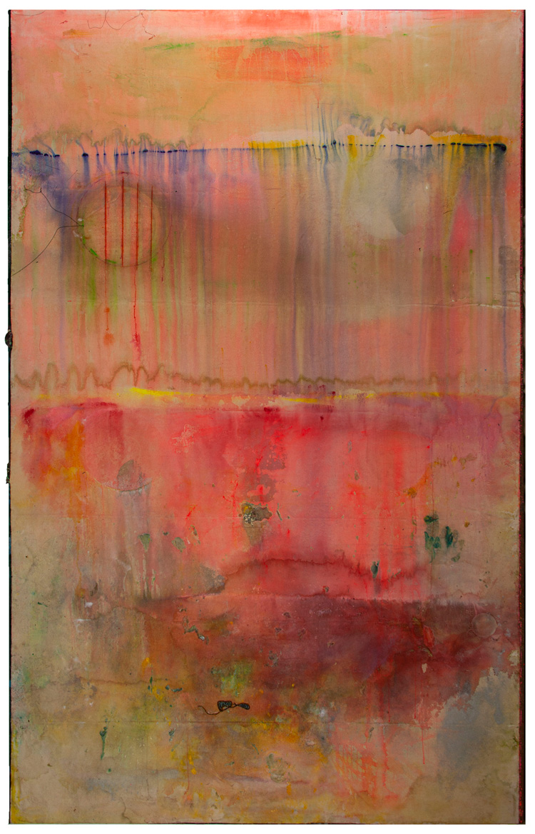 Frank Bowling, Watermelon Bight. Acrylic on canvas, 297.2 x 185.4 cm. © Frank Bowling. All Rights Reserved, DACS 2020.