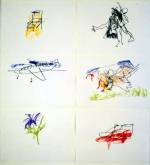 Hussein Chalayan, Untitled (Chair, Girl, Plane, Bird, Flower, Shoe). Feltpen 65 x 58 cm