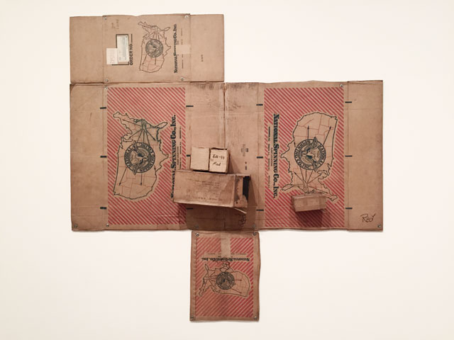 Robert Rauschenberg. National Spinning / Red / Spring (Cardboard), 1971. Cardboard, wood, string and steel, 254 x 250.2 x 21.6 cm. The Menil Collection, Houston. Photograph: Martin Kennedy.