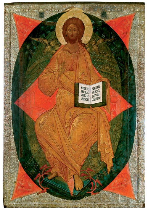 <em>Christ in Glory, </em>from the Deesis Tier in the Cathedral of the Dormition at the Kirillo-Belozersk Monastery, ca. 1497. Tempera on panel, 75 9/16 x 52 3/4 inches. Museum of History, Architecture, and Art, Kirillo-Belozersk. Photo: © Museum of History, Architecture, and Art, Kirillo-Belozersk.