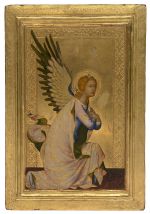 Simone Martini, The Angel Gabriel, about 1326-34. Tempera on poplar, 29.7 x 20.5 cm (with engaged frame). Collection KMSKA - Flemish Community (public domain) (257). © Collection KMSKA - Flemish Community / Photo: Hugo Maertens.