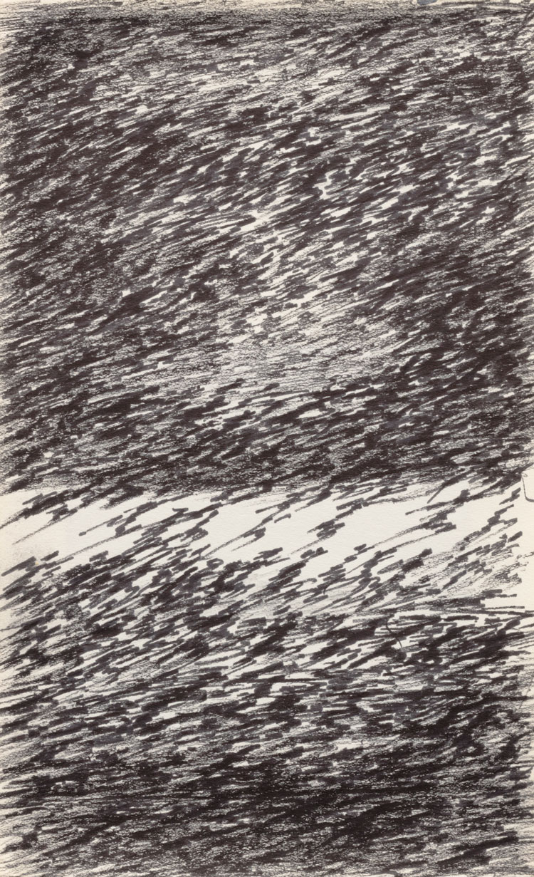 Hedda Sterne. Untitled, 1963. Mixed media on paper, 27.9 x 17.1 cm (11 x 6 3/4 in). © The Hedda Sterne Foundation Inc, ARS, NY and DACS, London 2019. Courtesy Van Doren Waxter and Victoria Miro.