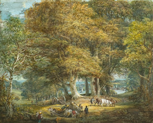 Paul Sandby (1731-1809). <em>Tree Felling</em>, c 1800. Nottingham City Museums and Galleries.