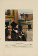 Honoré Daumier. Le bourgeois au salon (The Bourgeois at the Salon), 1842. From: La Caricature, 17th April 1842. Colour Lithograph, 36.2 x 25.3 cm. © Museum der Moderne Salzburg. Photograph: Bettina Salomon.