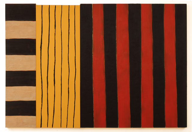 Sean Scully. By Night and By Day, 1983. Oil on canvas, 97 x 141 1/4 in (247.7 x 360.7 cm). Image courtesy Mnuchin Gallery, New York. © Sean Scully. Photograph: Rob Carter.