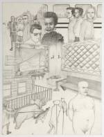Jim Shaw, Dream Drawing (On the TV movie bio of Frank Sinatra...), 1996. Pencil on paper, 12 x 9 in
(30.5 x 22.9 cm). Courtesy the artist and Blum & Poe, Los Angeles