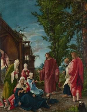 Albrecht Altdorfer (shortly before 1480-1538). Christ taking Leave of his Mother, probably 1520. Oil on lime. The National Gallery, London. © The National Gallery, London.