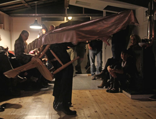 Jefford Horrigan. The Passenger, with William Blake, 19 September 2015 at Barge Ideal. Part of the suite Own Worst Enemy commissioned by Rose Lejeune for The Collective, 2015.