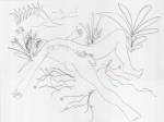 Paul McCarthy. Étant donnés White Snow Walt Paul Drawings (detail), 2013. Eight drawings, pencil on paper. Seven drawings (each): 61 x 45.7 cm; 1 drawing: 45.7 × 61 cm.