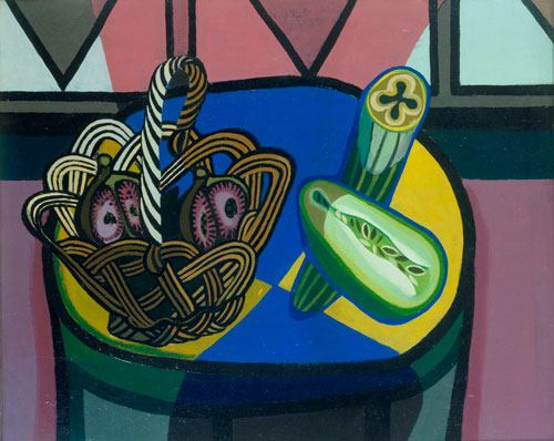 Robert MacBryde. Still Life with Basket, 1948. Oil on canvas, 49.5 x 60.5 cm. British Council Collection.