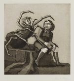 Paula Rego. Little Miss Muffet I, 1989. Etching and aquatint. © Paula Rego. All rights reserved 2024 / Bridgeman Archives.